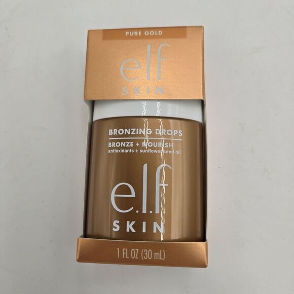 e.l.f. SKIN Bronzing Drops 1oz Liquid Bronzer For Face & Skin Pure Gold Bronze 2 - Picture 2 of 7